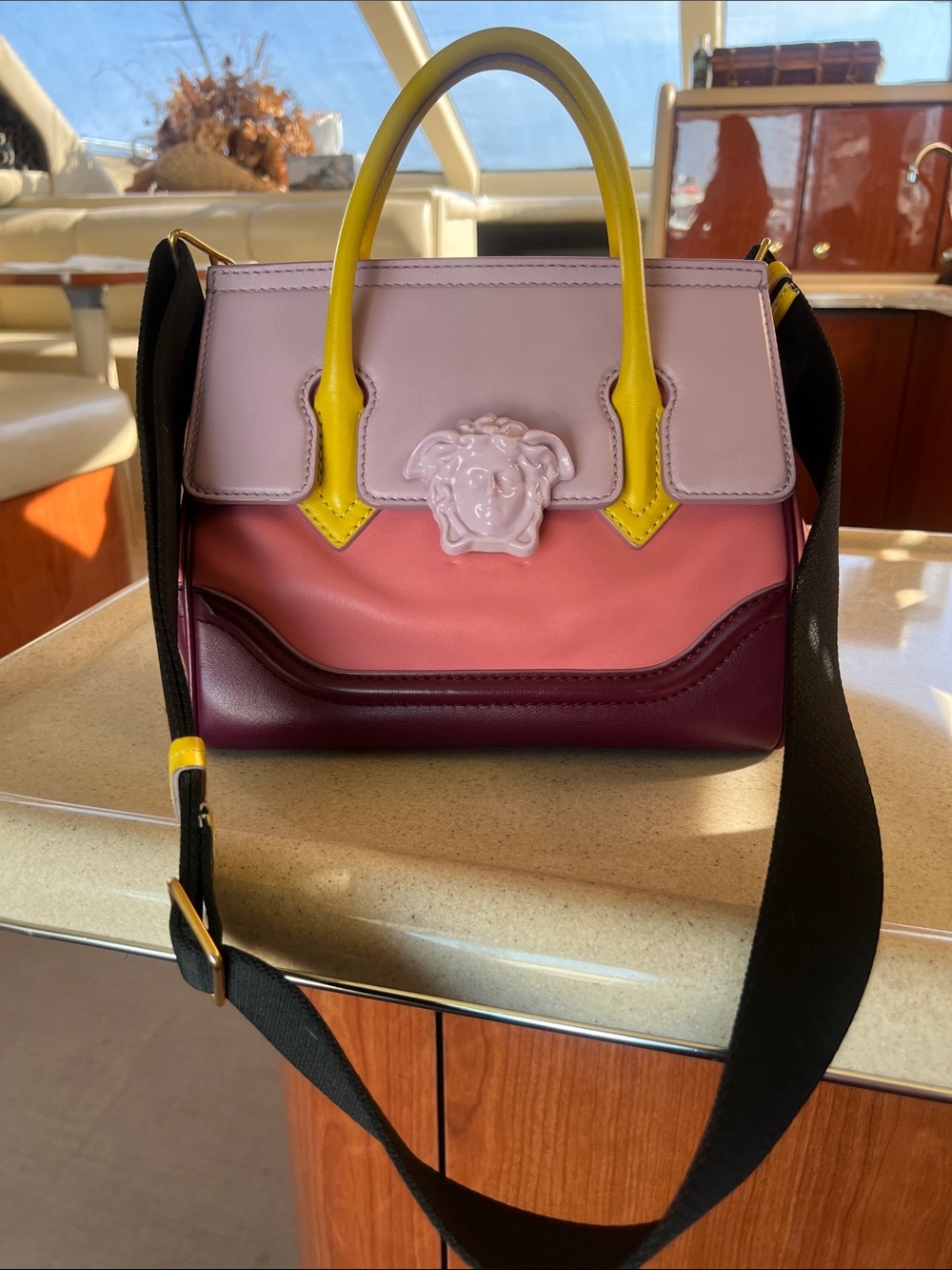 Versace Colorblock Medusa Top Handle Satchel - PALAZZO
